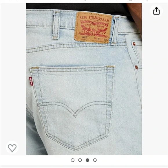 Levi’s Mens 541 Athletic Taper Fit Jeans (Light/Acid Wash Blue Color) Size 33x30 - Picture 10 of 10